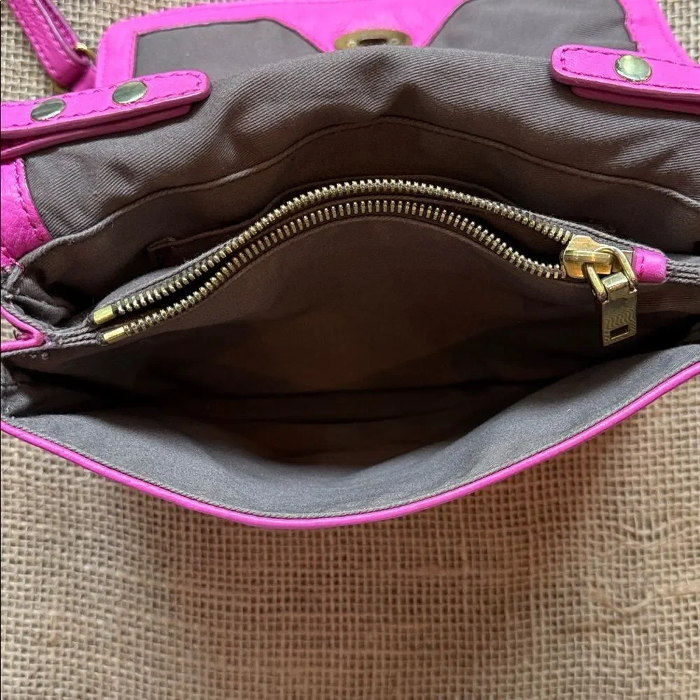 J. Crew Vibrant Pink Pebbled Leather Crossbody Bag